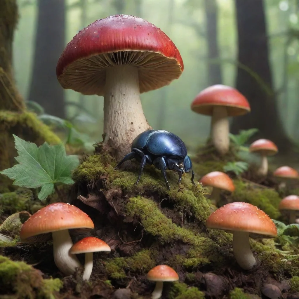 a fantastic planet where beetles and fantastic mushrooms liverealistic image good looking trending fantastic 1