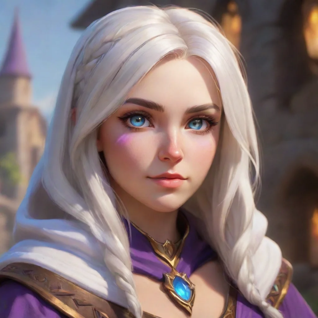 ai a female human mage with heterochromia confident engaging wow artstation art 3
