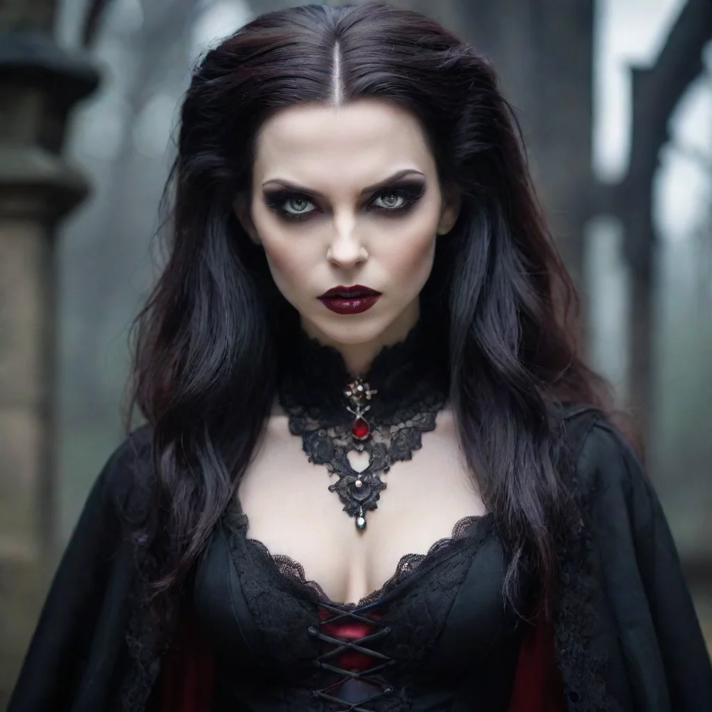ai a female vampire in gothic style