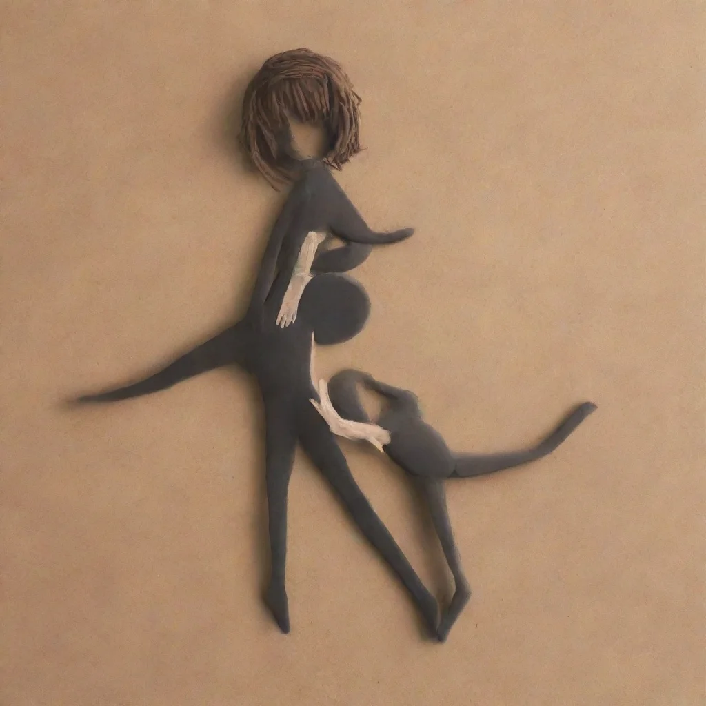 ai a girl laying upon a boy stickman image