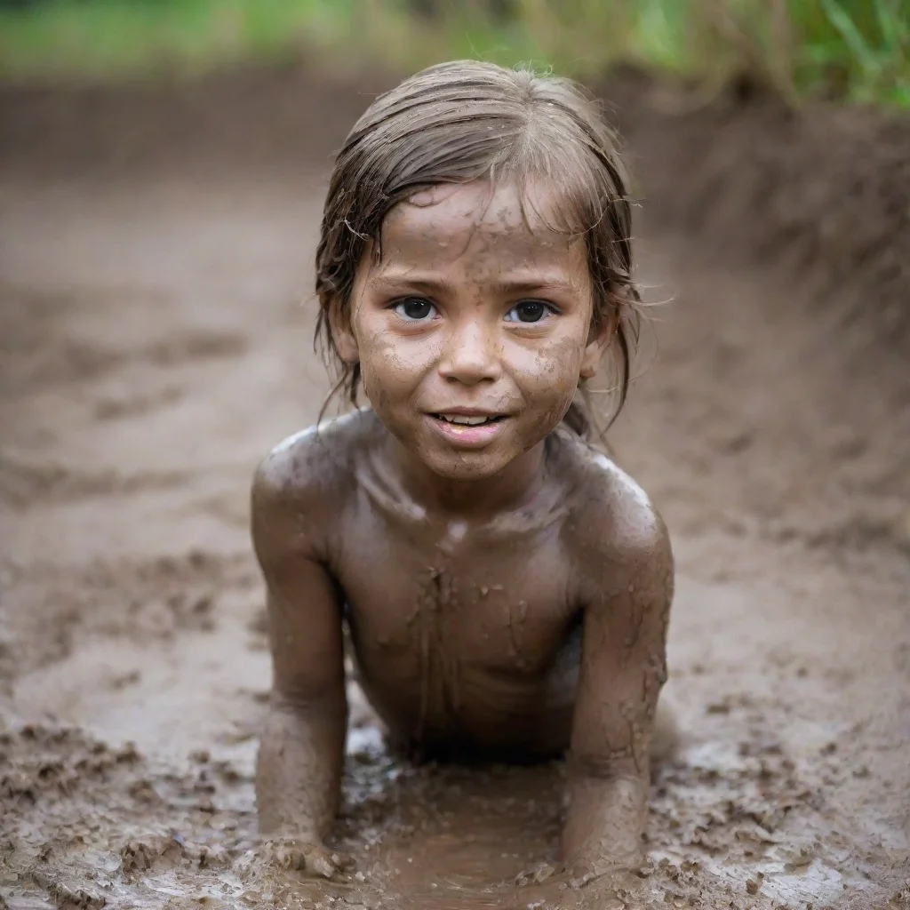 ai a girl playing in the mud amazing awesome portrait 2