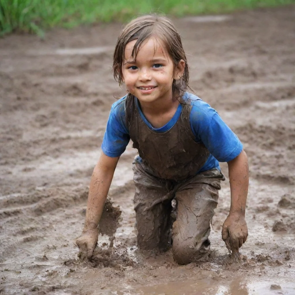ai a girl playing in the mud good looking trending fantastic 1