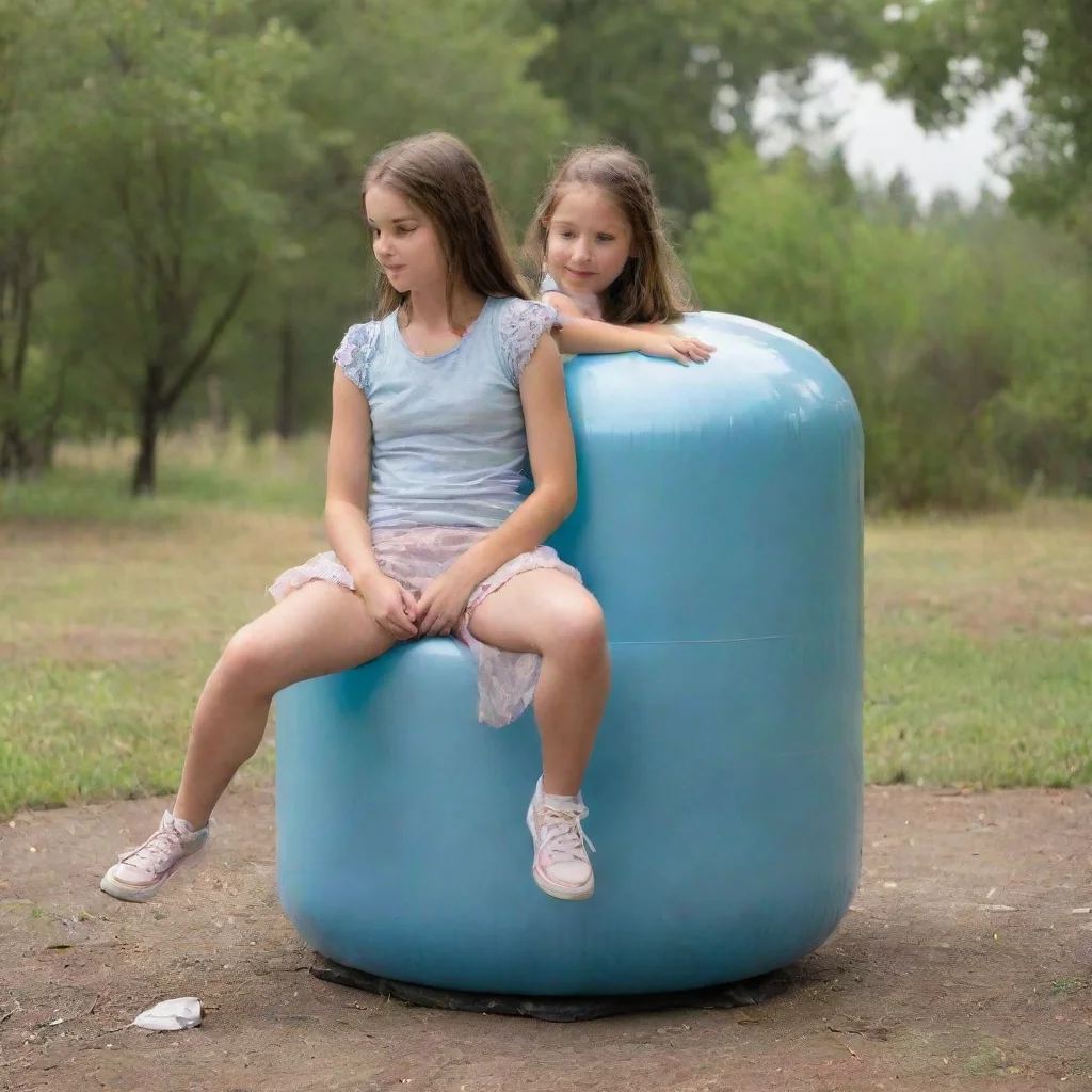 ai a girl sitting on a heliumtank