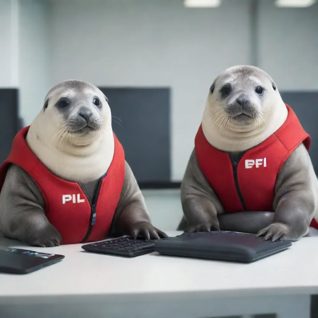  a group of three seals using computersone wears an epfl outfitone an unil outfitand one a heig vd outfit good looking tr