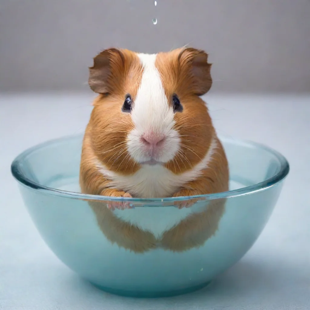 a guinea pig doing the back stroke in a small bowl of water good looking trending fantastic 1