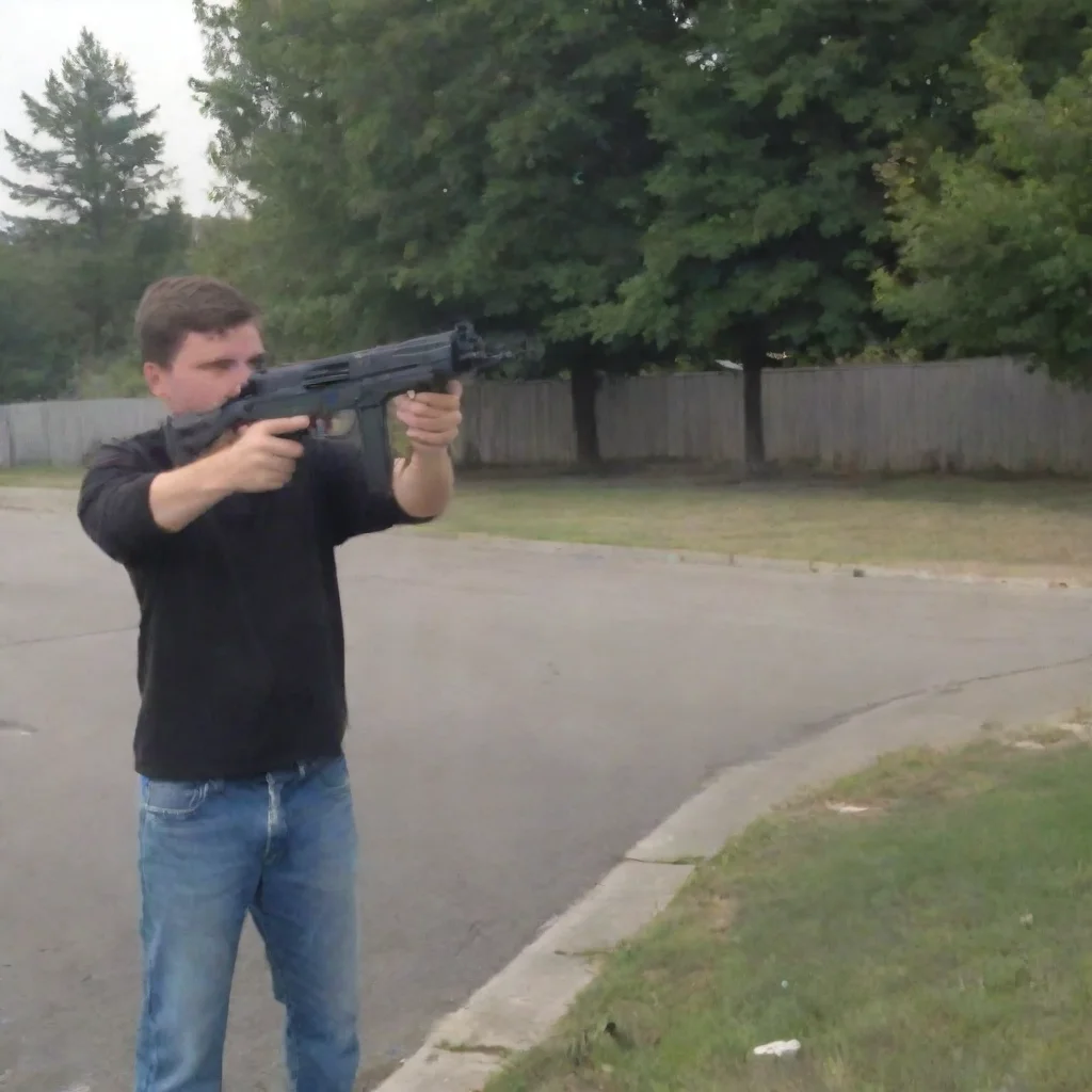  a guy shooting 2 mac 10s in a drive by