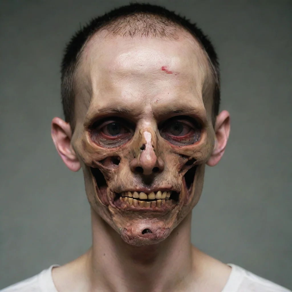  a guy with a disfigured and skeletal face 