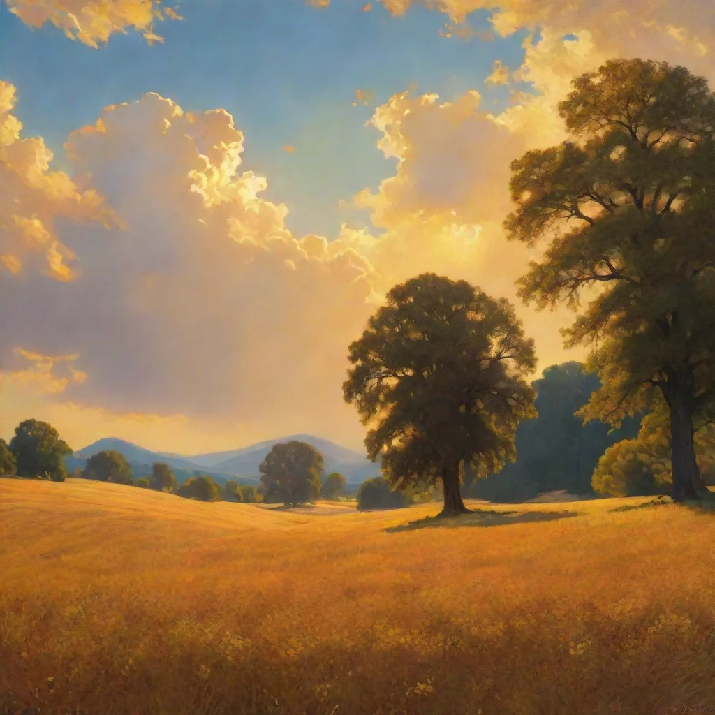 ai a hayfield in the late afternoon in the style of maxfield parrishgood looking trending fantastic 1