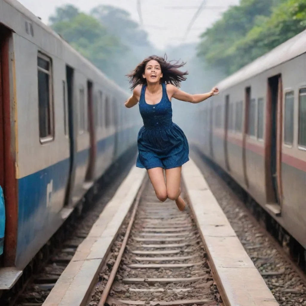 ai a hopeless womancommiting suicide by jumping for a train good looking trending fantastic 1