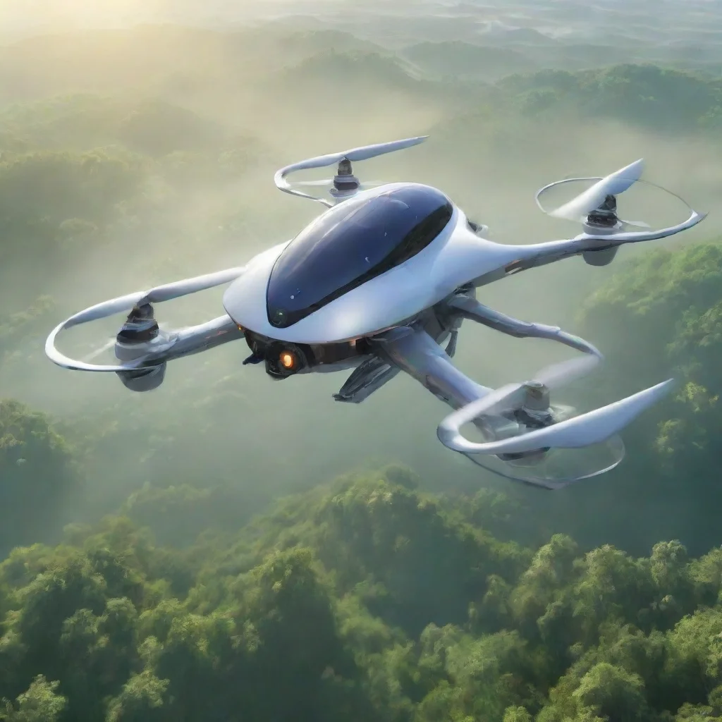 ai a human sized flying drone kind of vehiclesolar poweredblend of ghibli esque style and textured and kinetic illustration