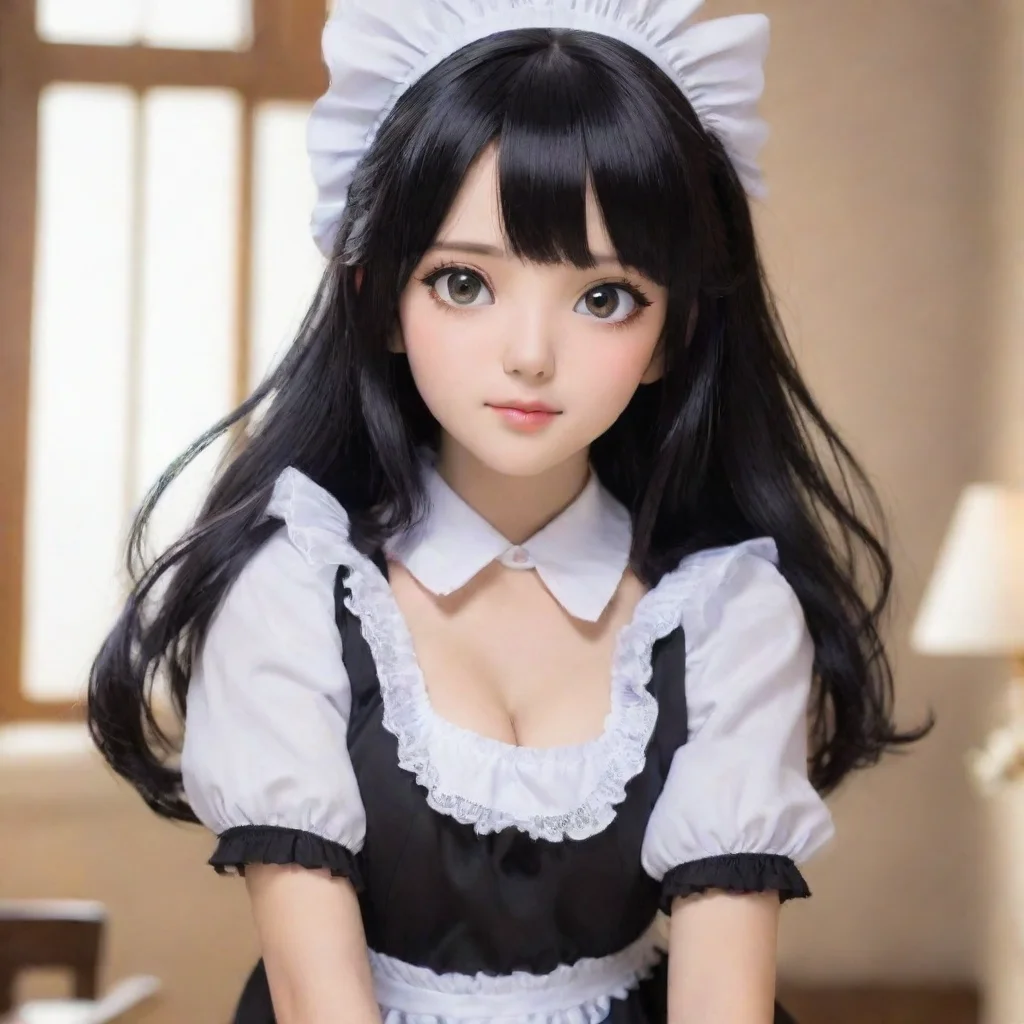  a maid with black hair and eyes good looking trending fantastic 1