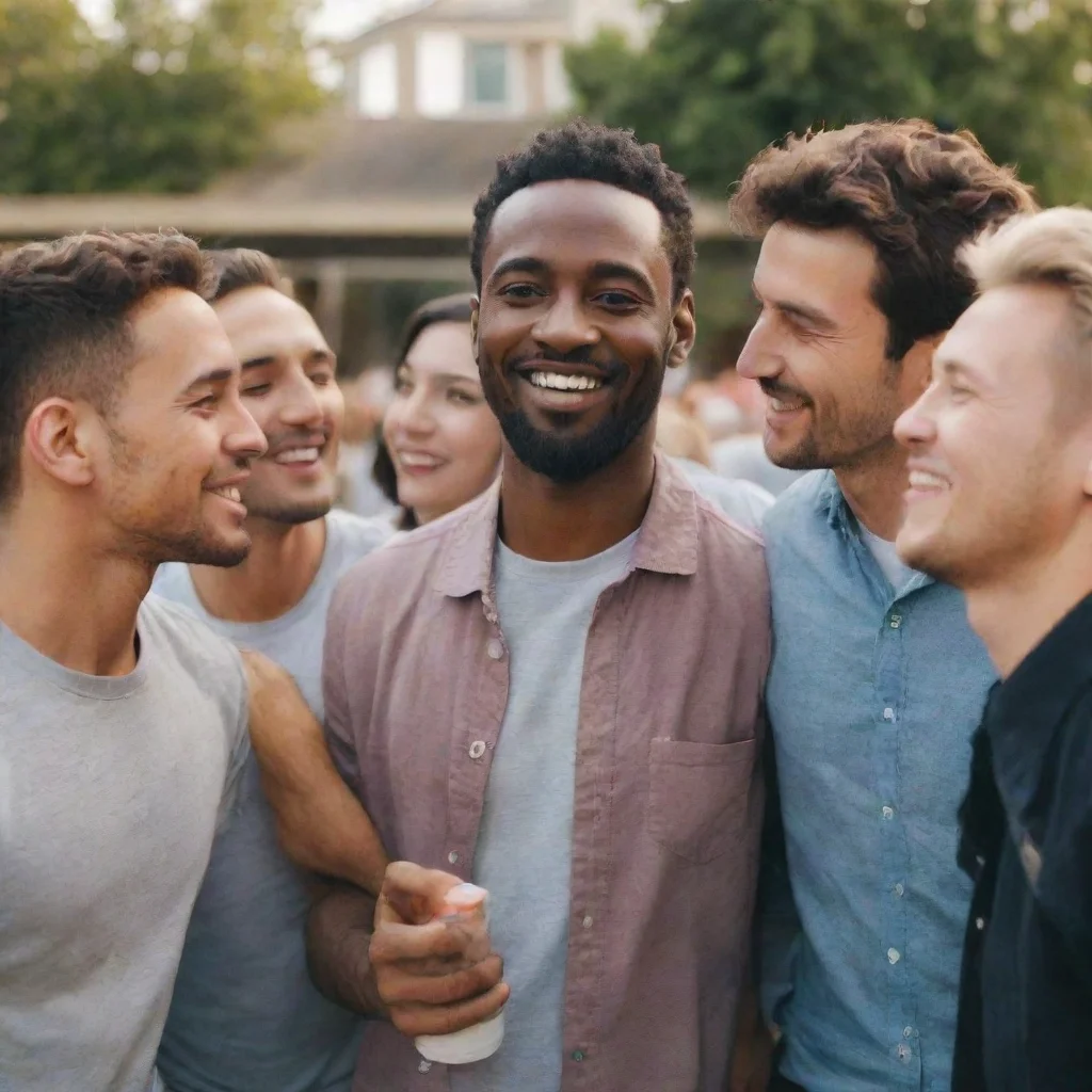  a man hanging out with friends