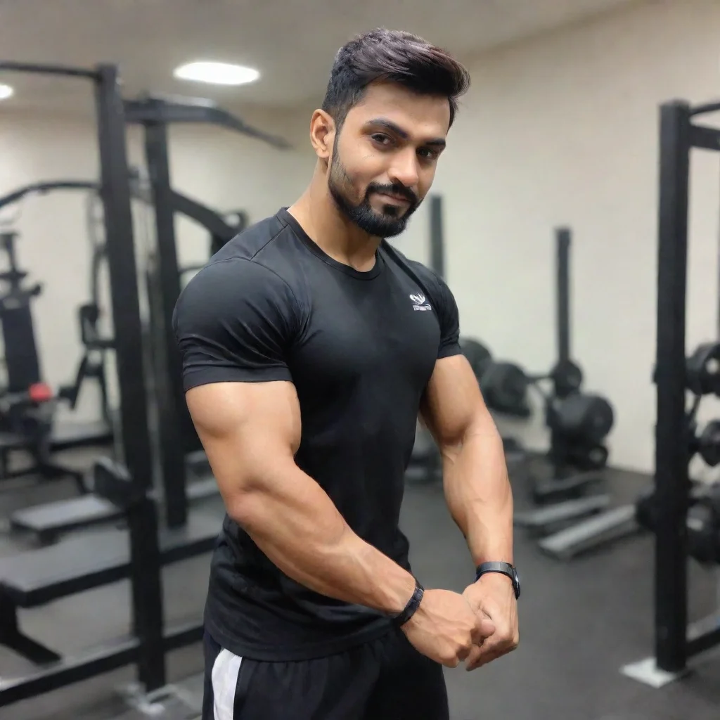 ai a man name saumya doing workout in gym