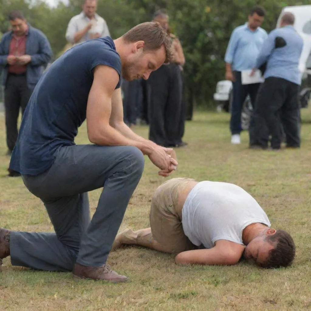 a man prostrates next to a kneeling man good looking trending fantastic 1
