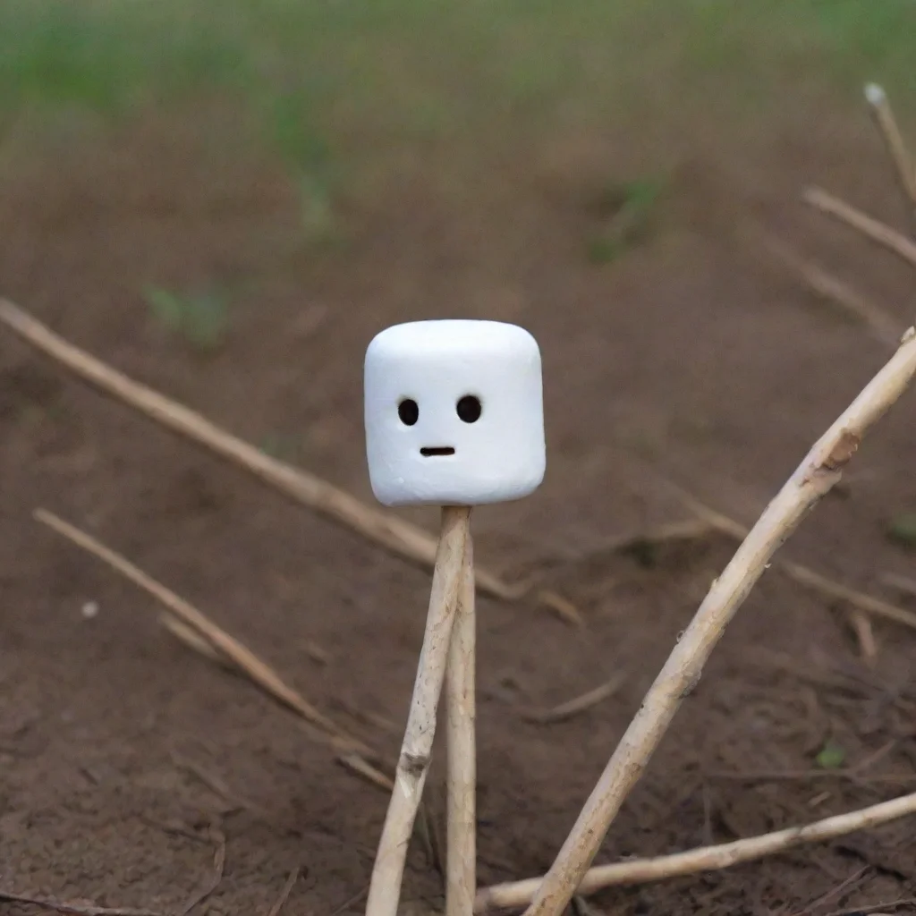 a marshmellow made of sticks