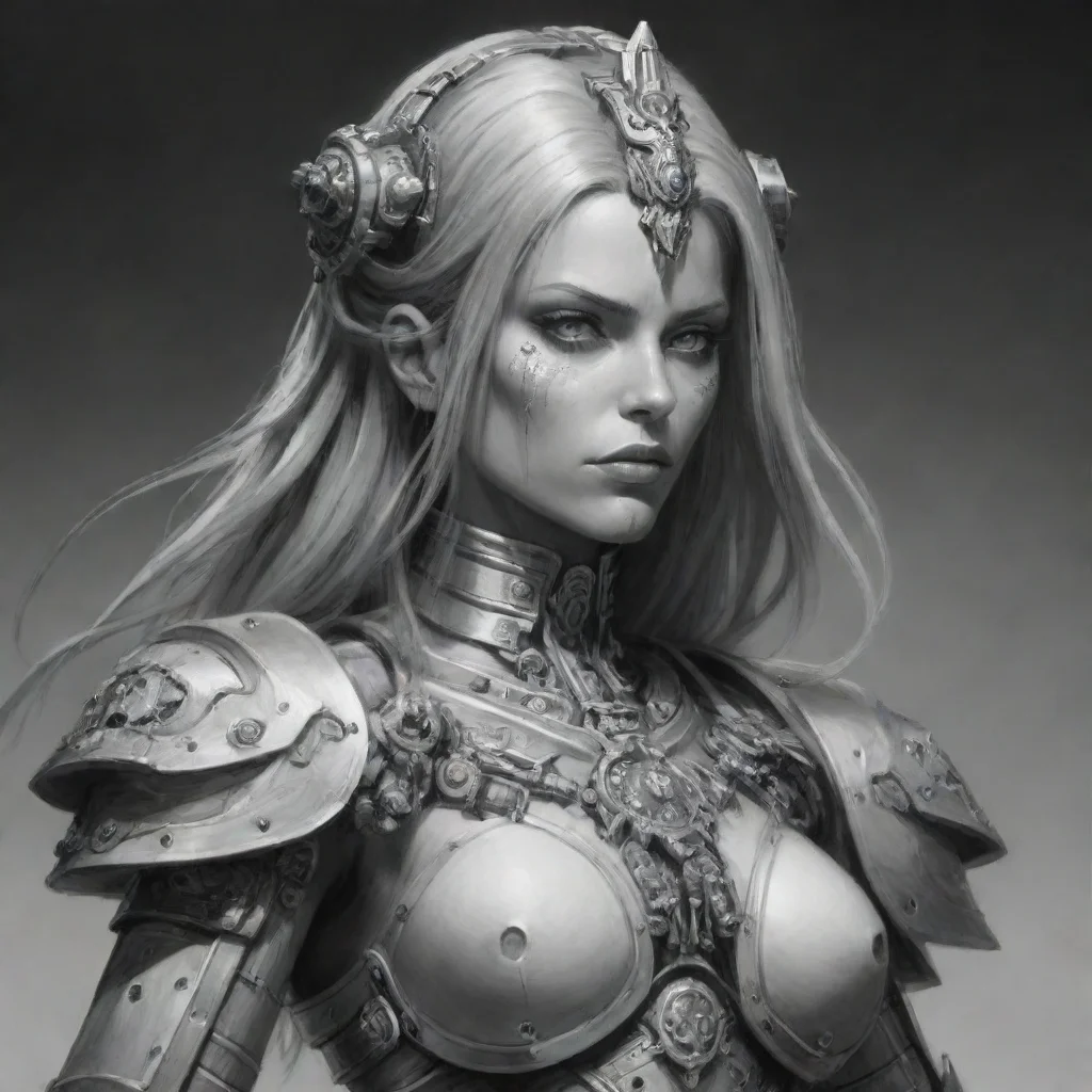 ai a member of the gypian silver guard femaleastral millitarmthey ware necro dermis exoskeletonwarhammer 40k line art amazi