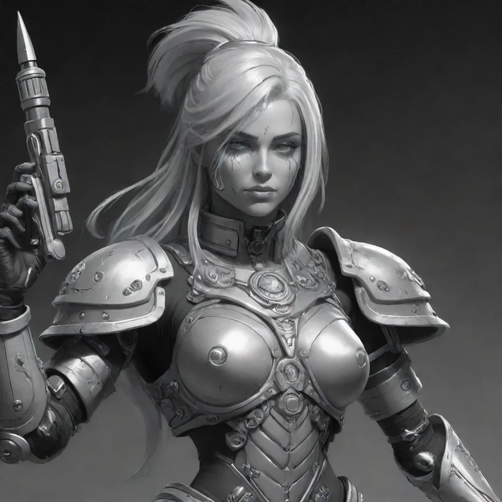 ai a member of the gypian silver guard femaleastral millitarmthey ware necro dermis exoskeletonwarhammer 40k line art confi