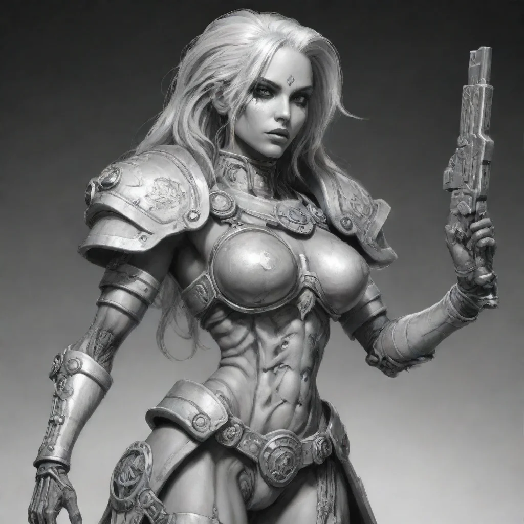 ai a member of the gypian silver guard femaleastral millitarmthey ware necro dermis exoskeletonwarhammer 40k line art good 