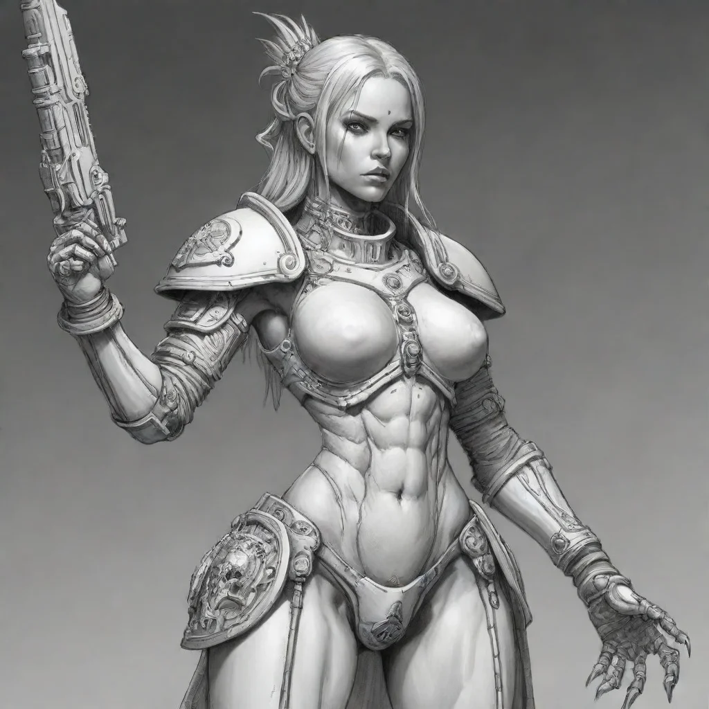 ai a member of the gypian silver guard femaleastral millitarmthey ware necro dermis exoskeletonwarhammer 40k line art