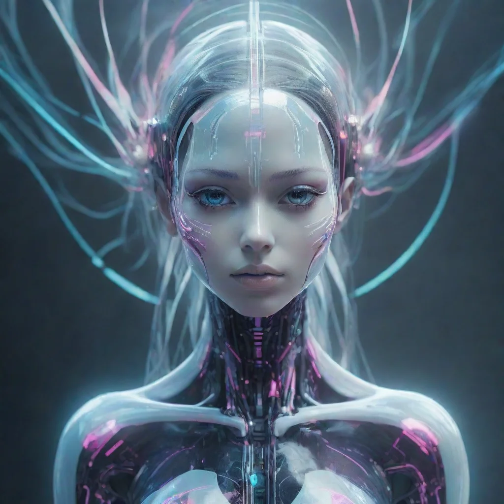 ai a minimalistic but heavily distorted and filled with effects imagefuturisticethereal digital artworkwith a hint of anime