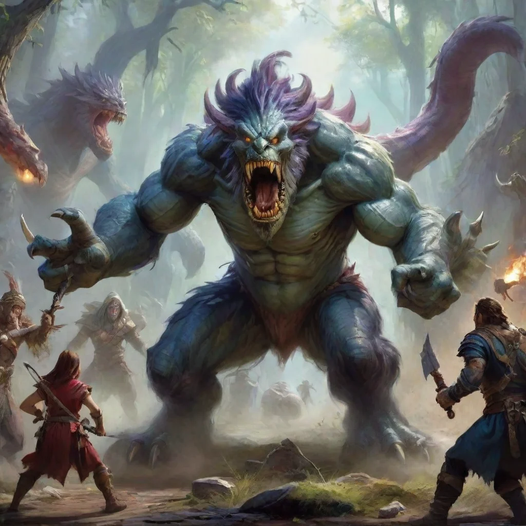 a monster attacks party of adventurers good looking trending fantastic 1