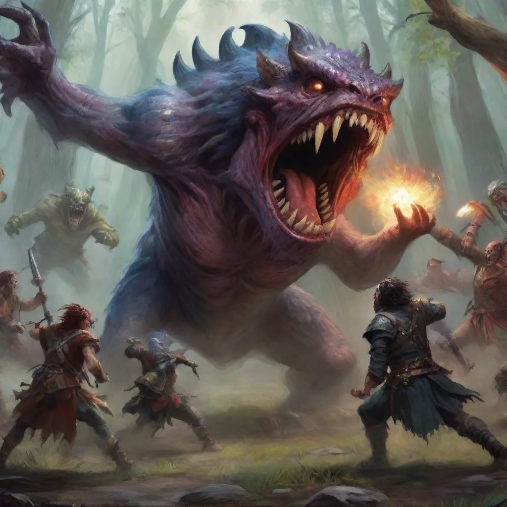 ai a monster attacks party of adventurers
