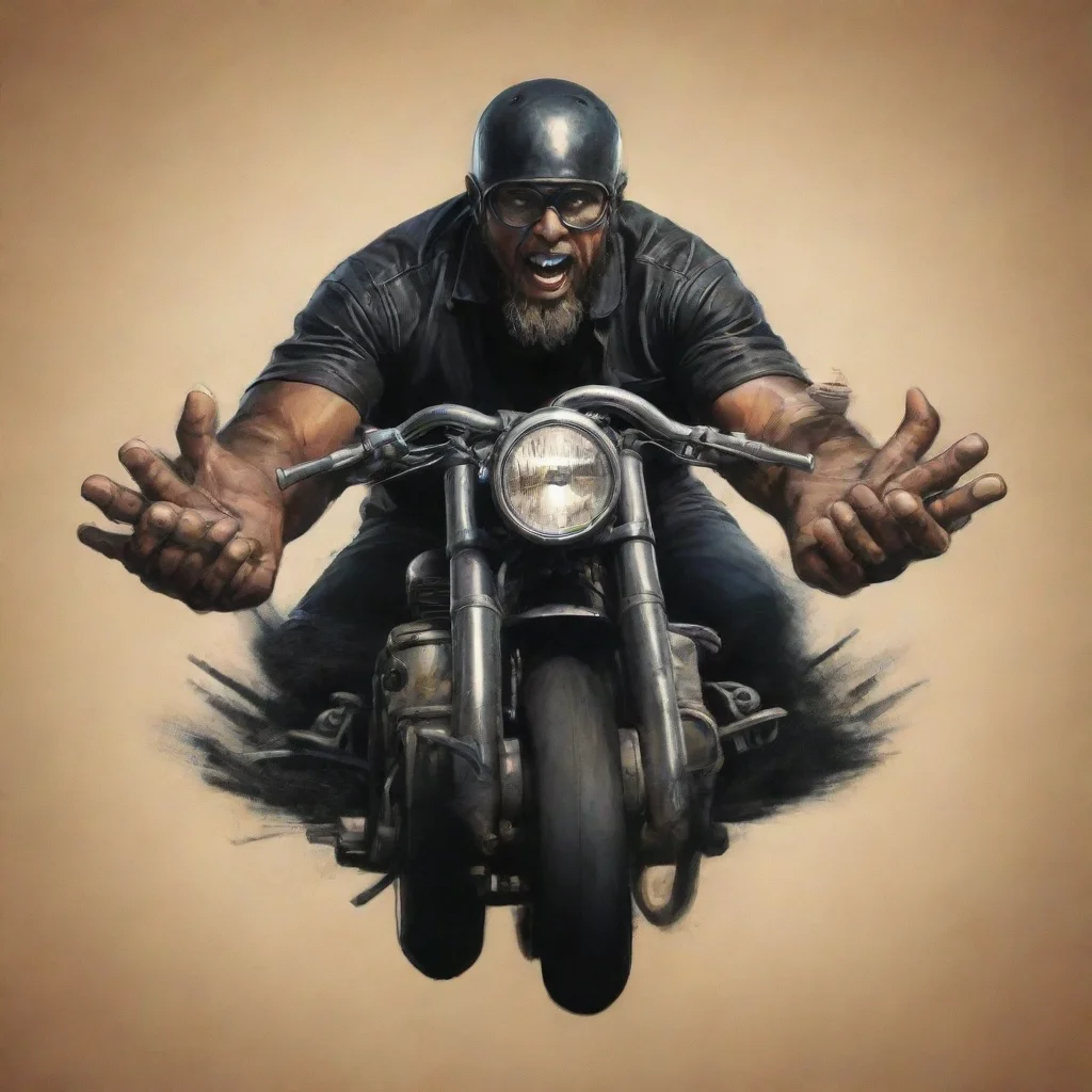 ai a motor bike logo with 5 handsamazing awesome portrait 2