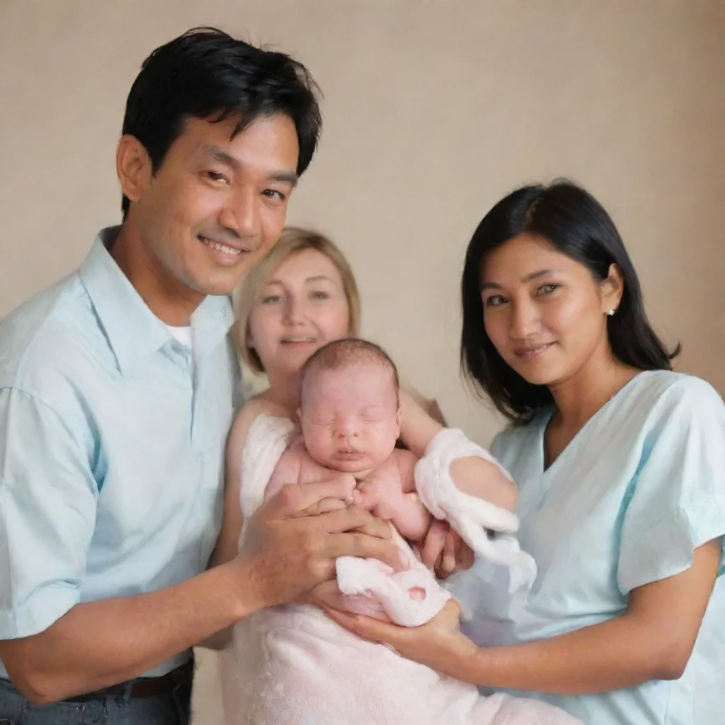 ai a picture of parents and a new born