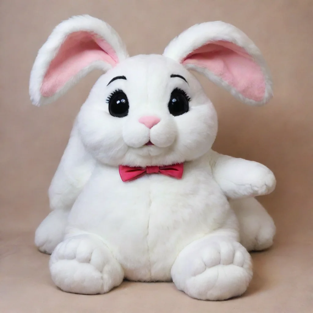a plush pudgy rabbit fursuit