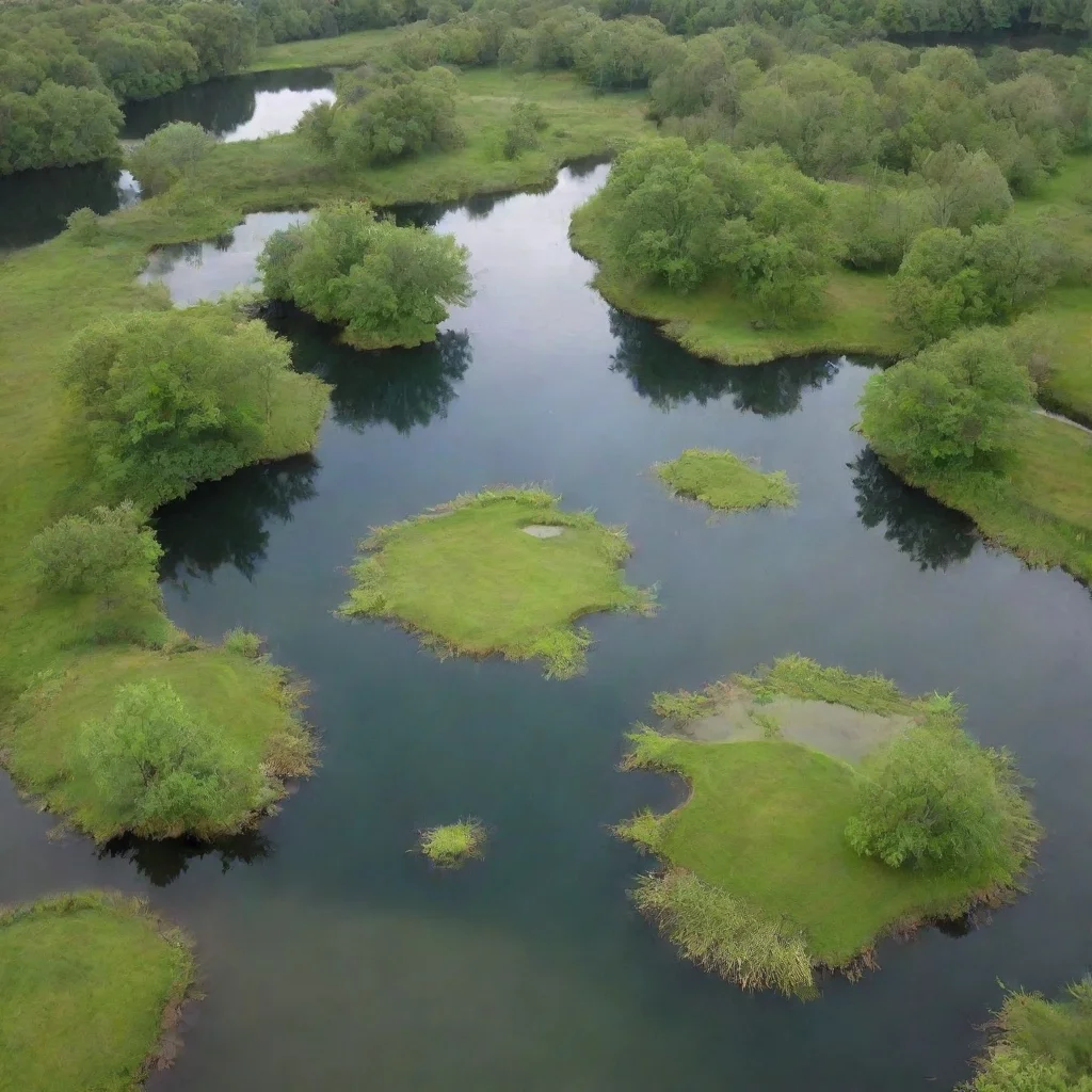 ai a pond with 6 islands good looking trending fantastic 1