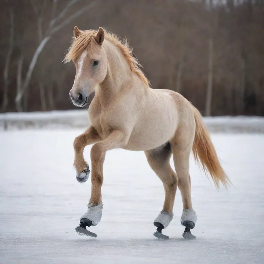  a pony trying to ice skate amazing awesome portrait 2