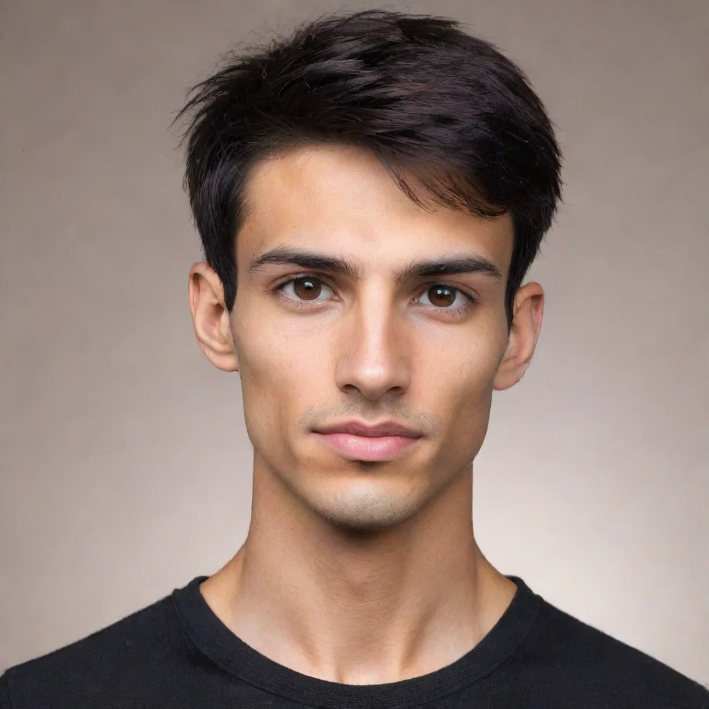 ai a portrait of a slim and skinny malethinslenderleanvery manly and handsome faceshort hairblack hairshort black hairlight