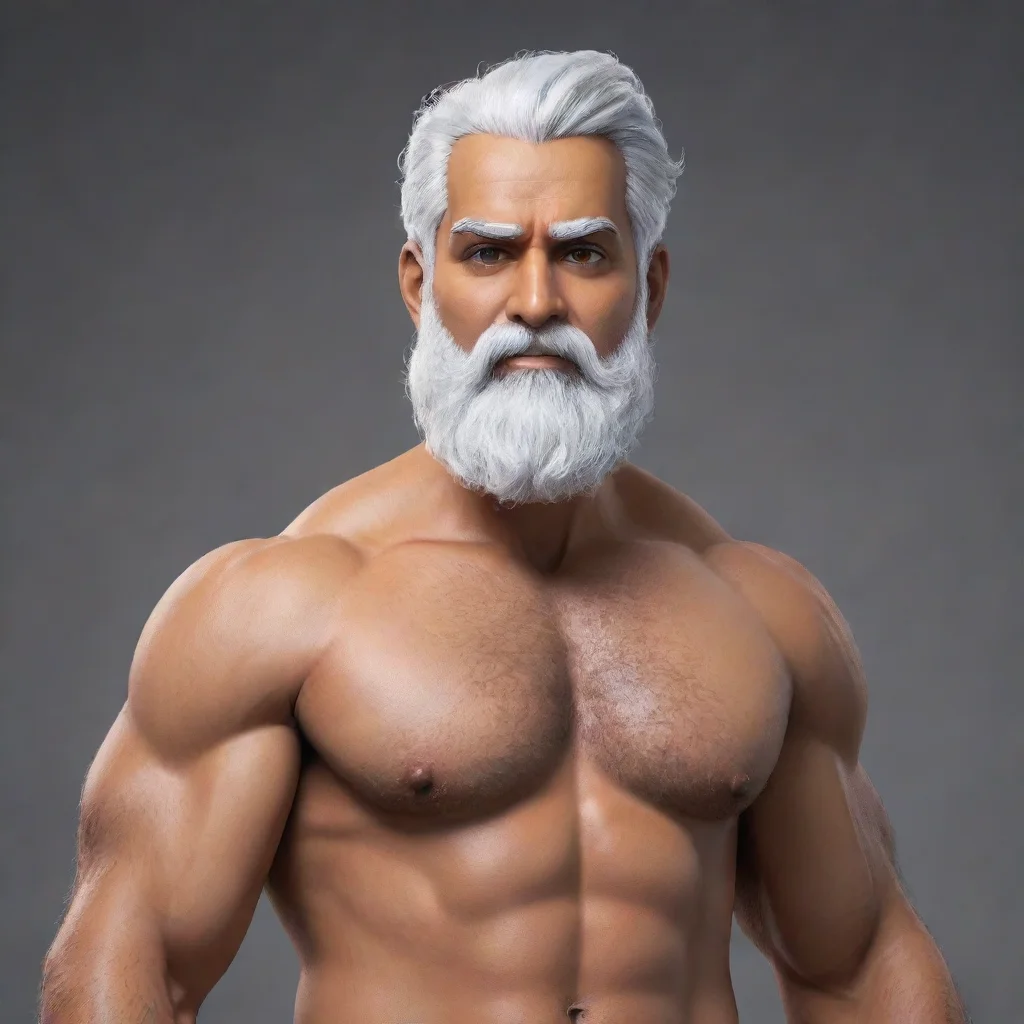 a rishi with white beard and beabear chest