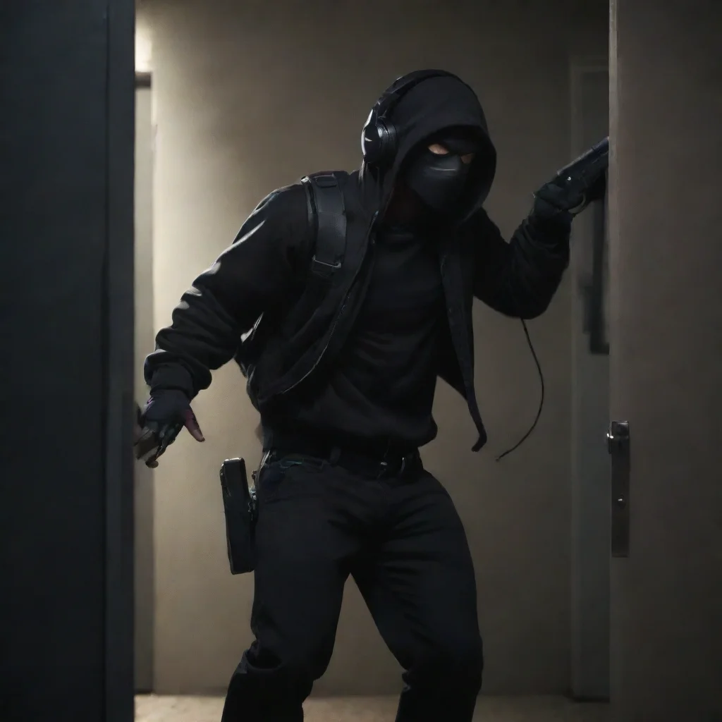 a robber breaking in