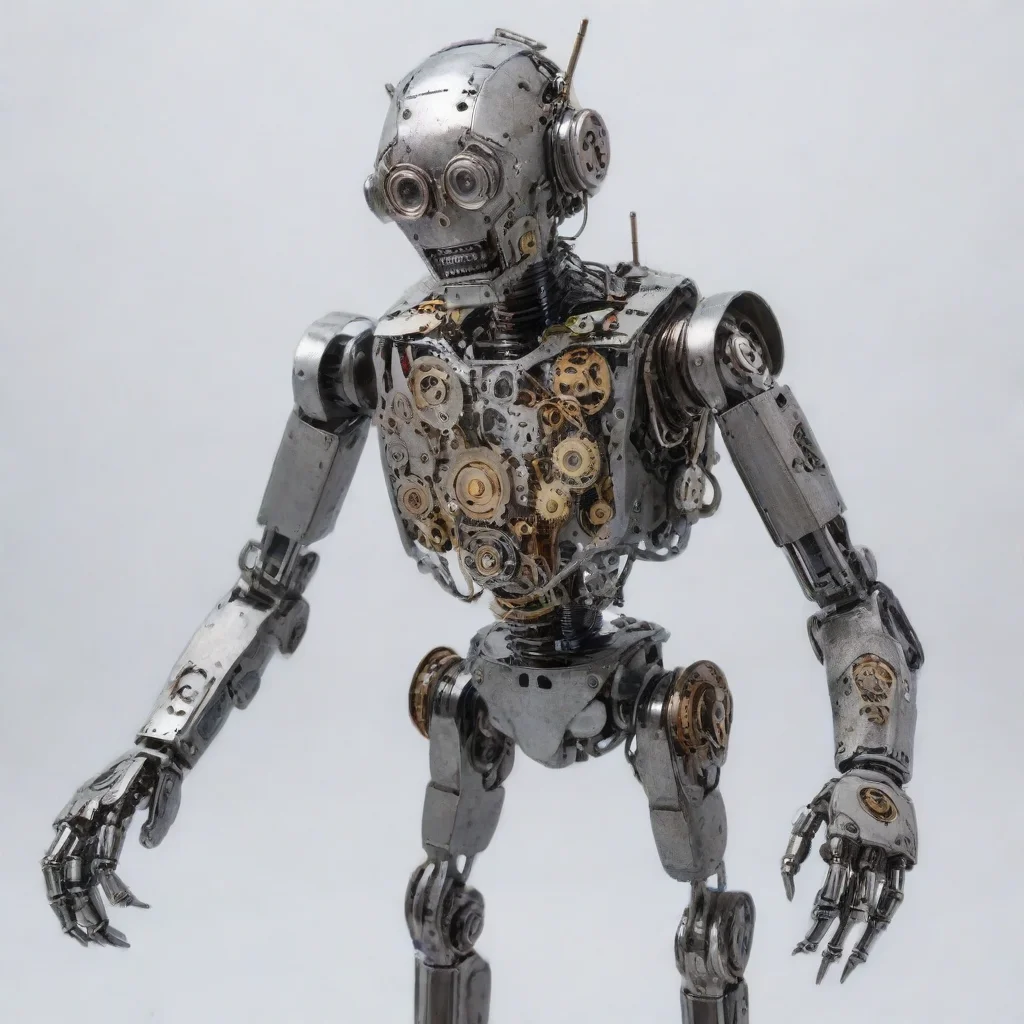 a robot made with mechanical watch movement parts 