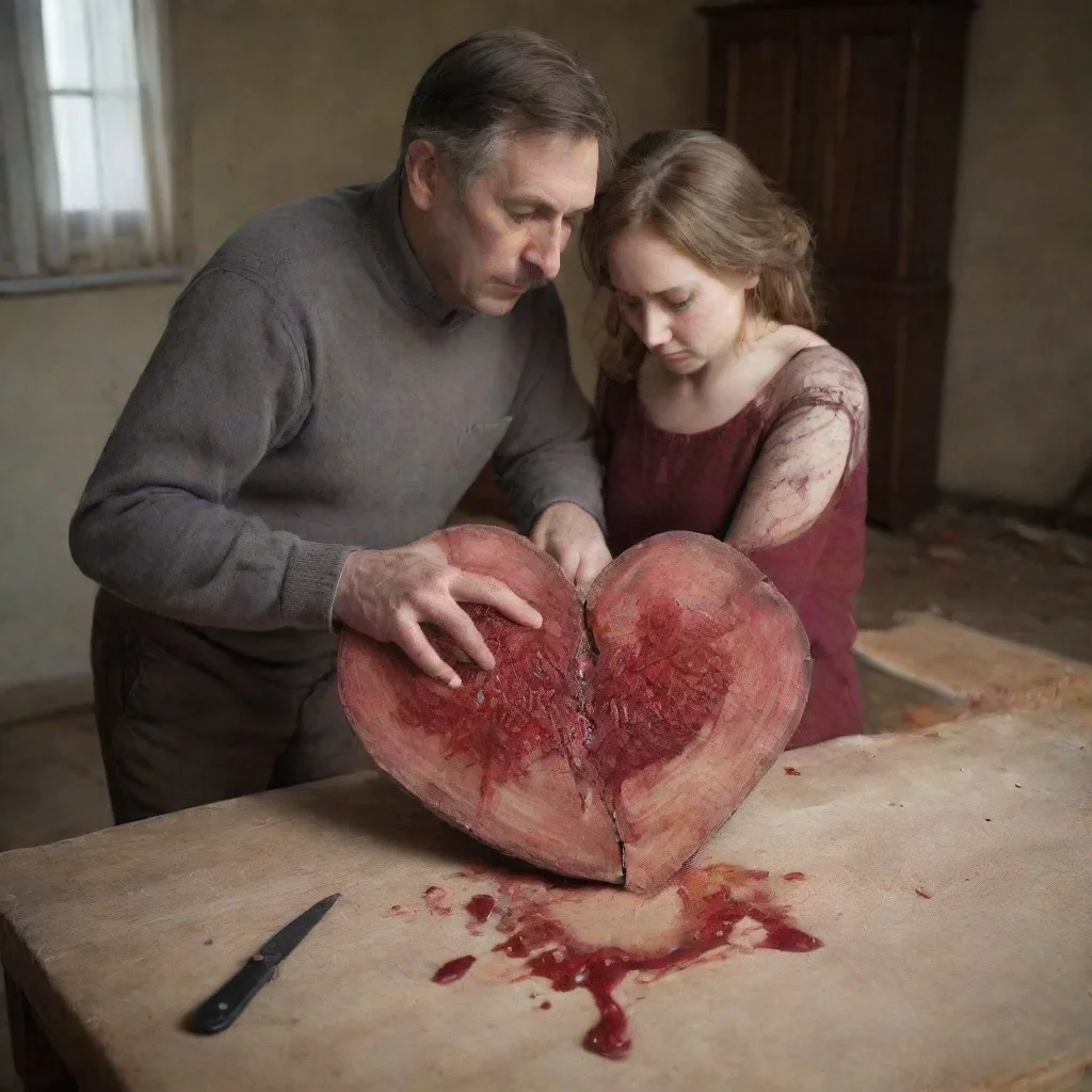  a sad lonely mancutting out the heart of his beloved wifeamazing awesome portrait 2