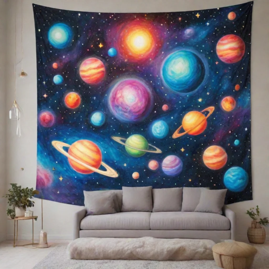 a vibrant tapestry of whimsical planets from different disney moviesfloating amidst sparkling stardust and nebulaein the