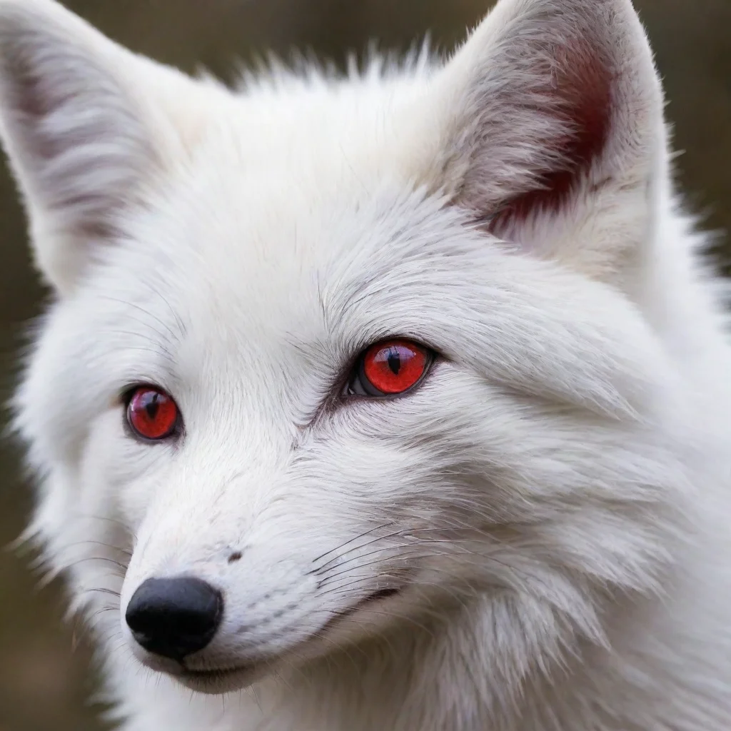  a white fox with red eyes