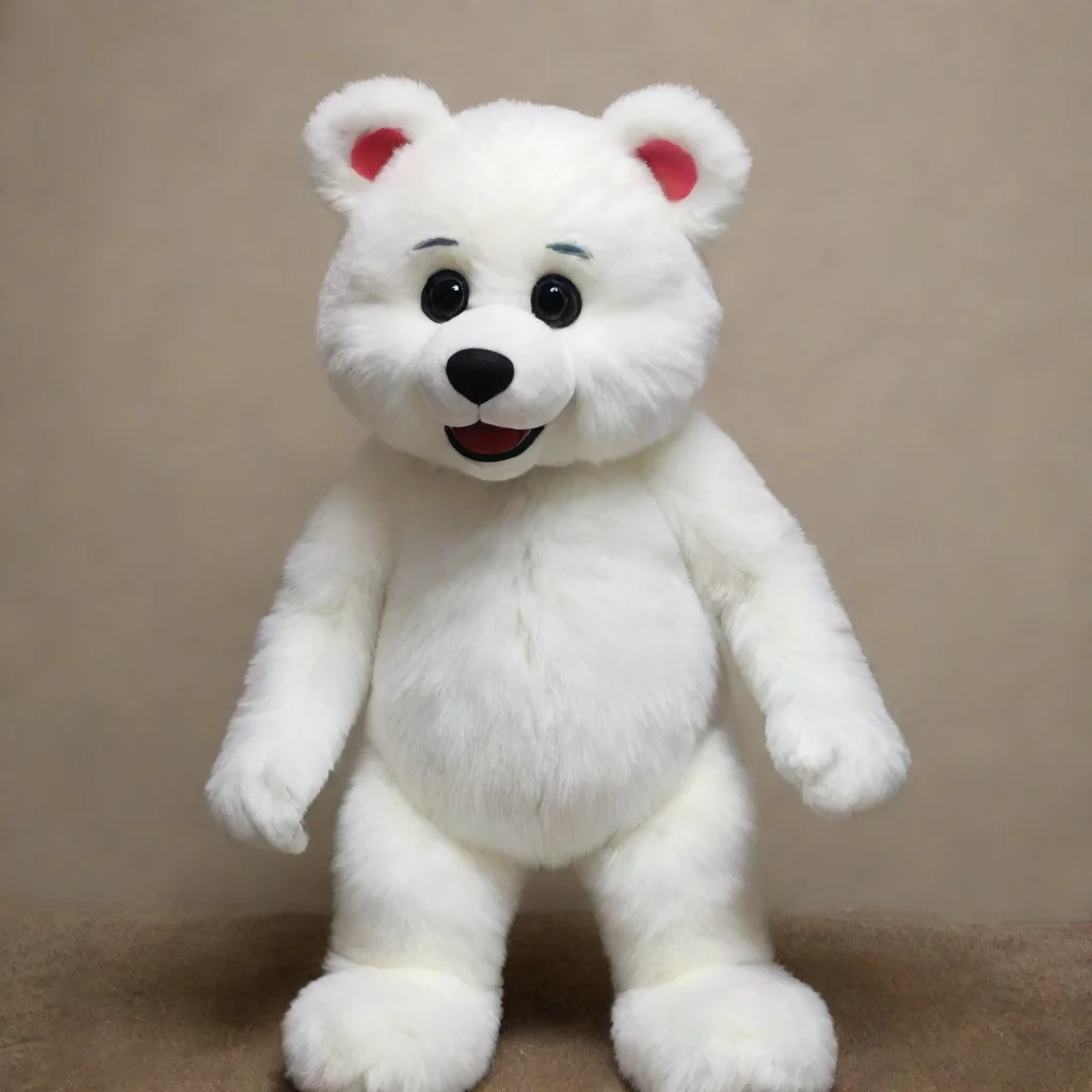 a white teddy bear fursuit