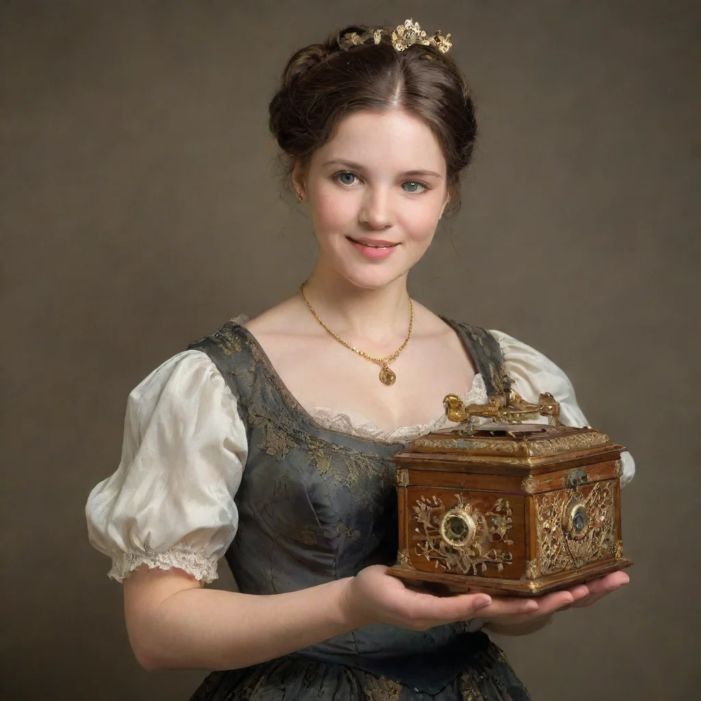 ai a woman holding a music box amazing awesome portrait 2