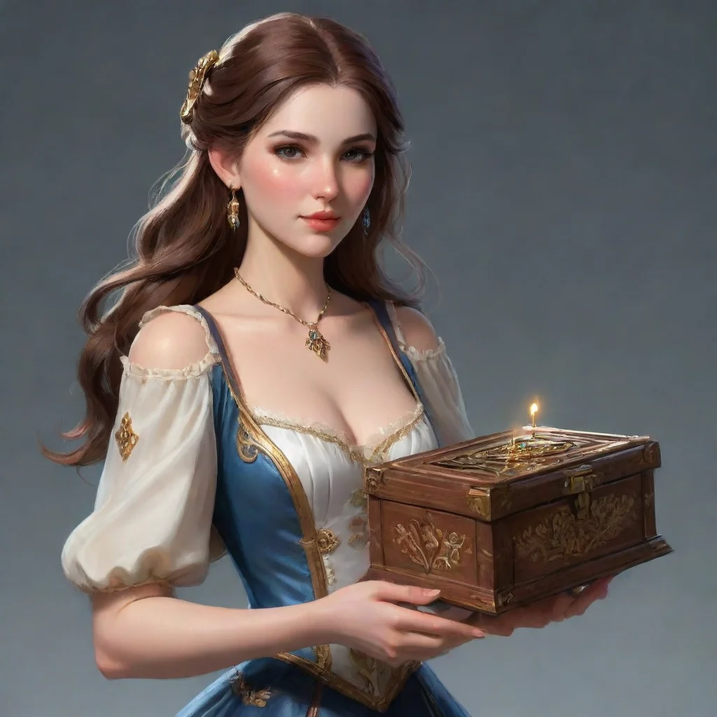 ai a woman holding a music box confident engaging wow artstation art 3