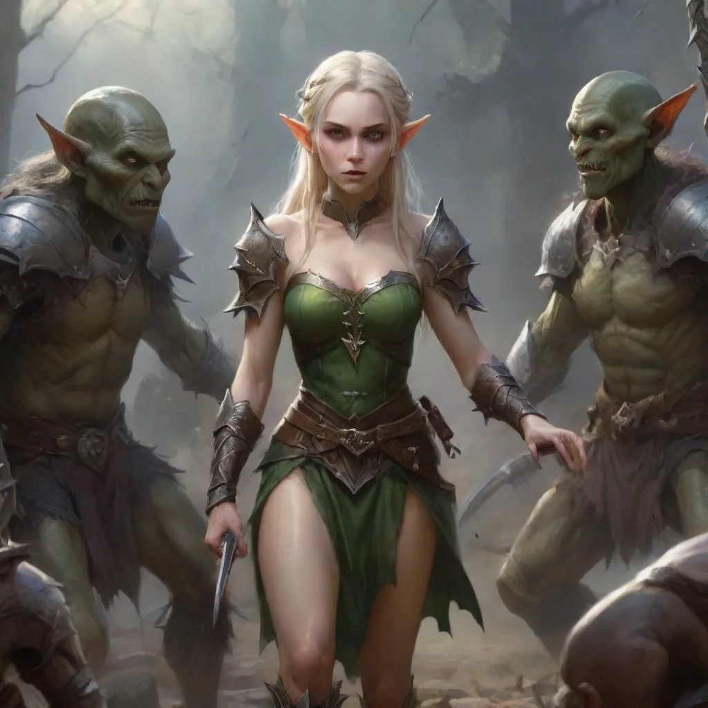 a wounded elf princess surrenders to three goblin warriorsgood looking trending fantastic 1