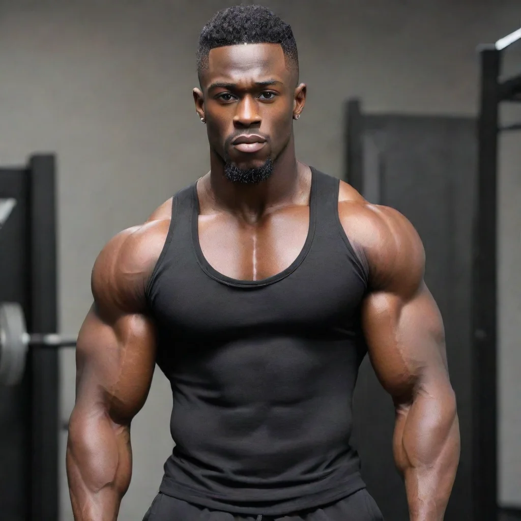  a young man with a muscular buildhe wears fully blackgood looking trending fantastic 1