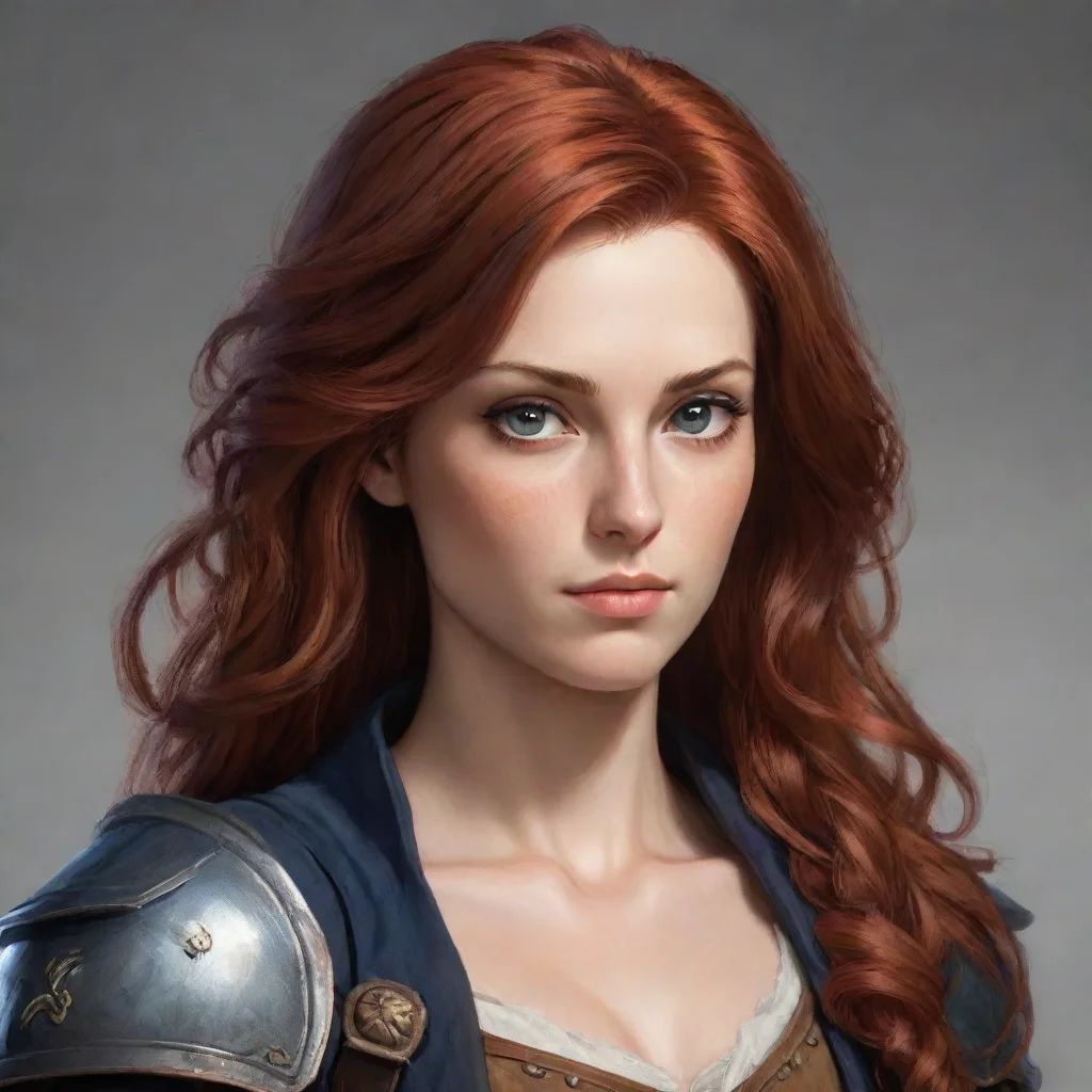 ai aasimar portrait female auburn hair