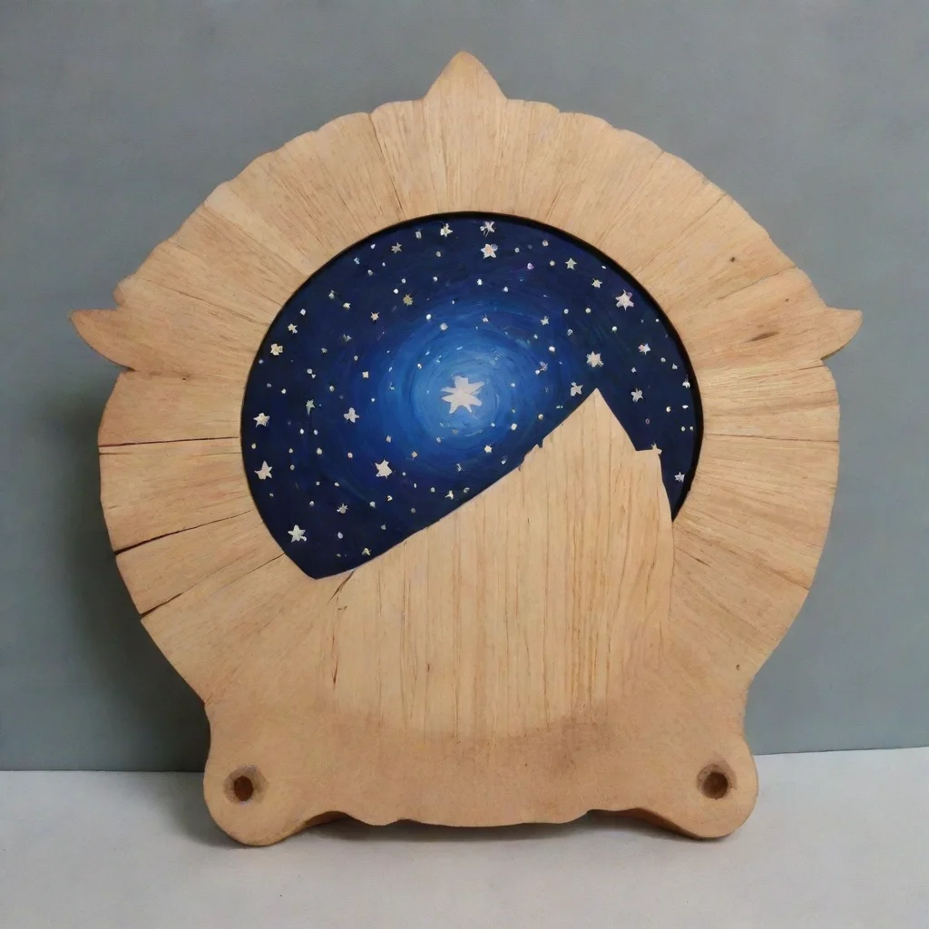 ai abanico de madera pintado con la noche estrellada 