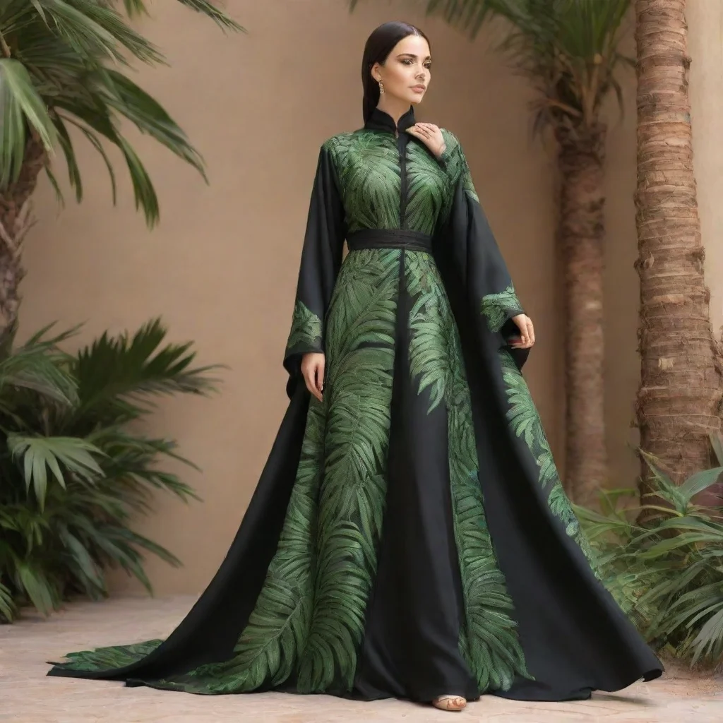 ai abaya dress made of palm tree leaves embroideryconfident engaging wow artstation art 3