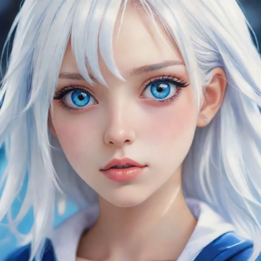 adolescente peli blanca con ojos azules estilo anime amazing awesome portrait 2