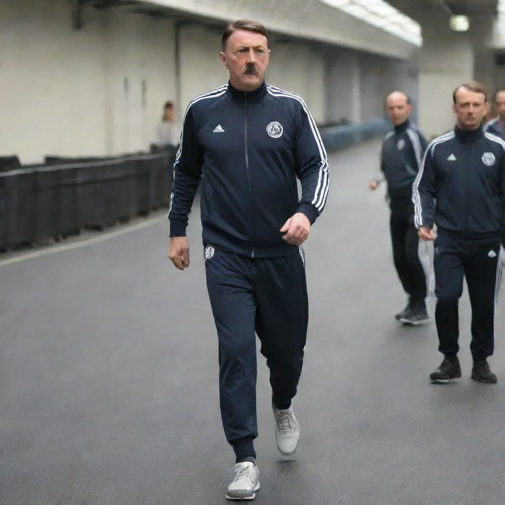 adolf hitler super fit in tracksuit 
