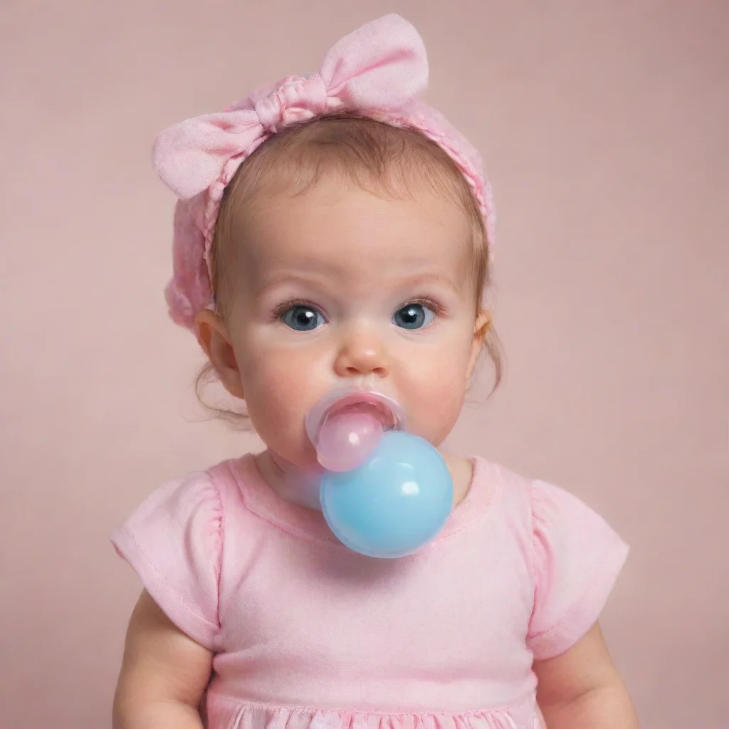 ai adult woman dressed like a baby girl using a pacifier 