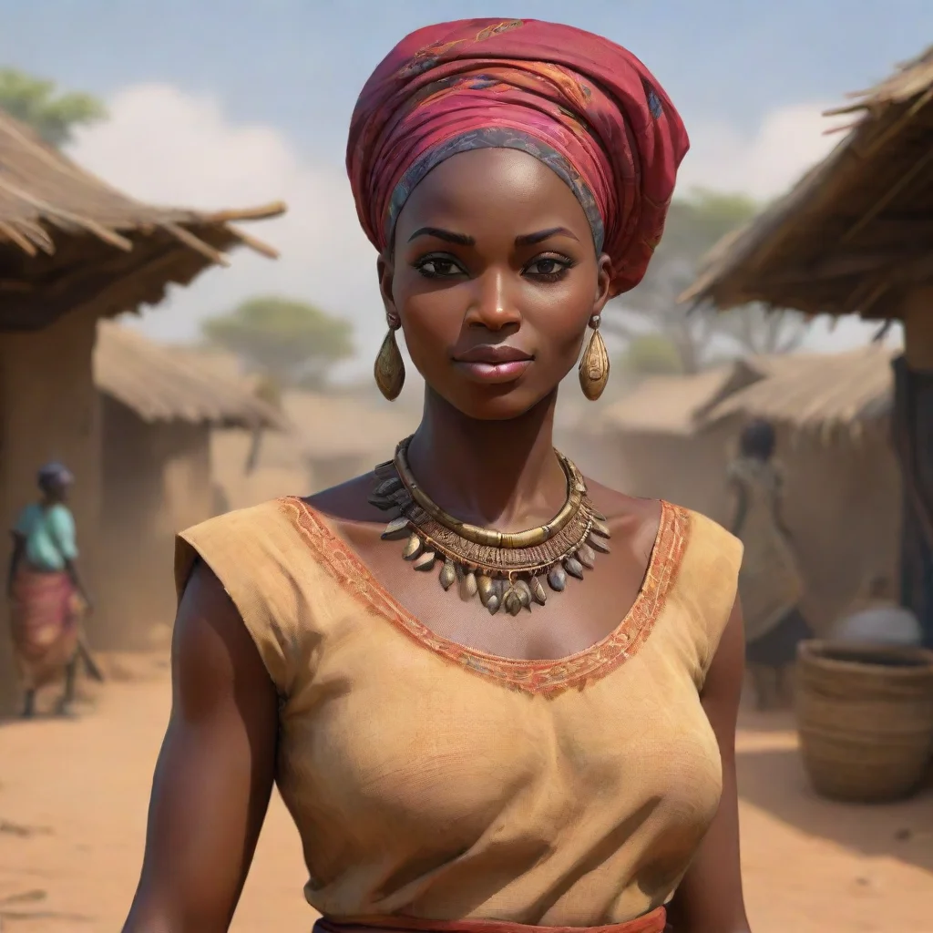 ai africa village lady confident engaging wow artstation art 3
